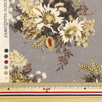 [From quantity 5] Fabric "Cotton linenSheeting Floral pattern Yellow NCLS-ROSU-YE] KOKKA