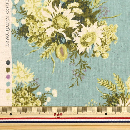 [From quantity 5] Fabric "Cotton linenSheeting Floral pattern Yellow Green NCLS-ROSU-YGR] KOKKA
