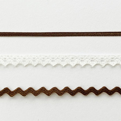 手工艺品零件“装饰petit竞赛丝带设置Brown DDR-05]