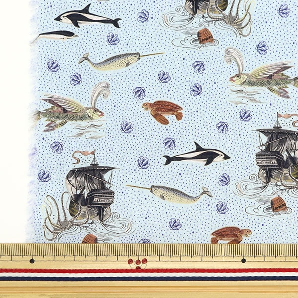 [From quantity 5] Fabric "Liberty Fabric Tana lawn Ahoi 363J7305-D] Liberty Japan