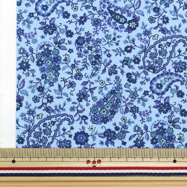 [From quantity 5] Fabric "40s Broad Sarasa Paisley Royal Blue 83053-1-2"