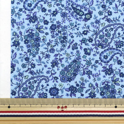 [From quantity 5] Fabric "40s Broad Sarasa Paisley Royal Blue 83053-1-2"