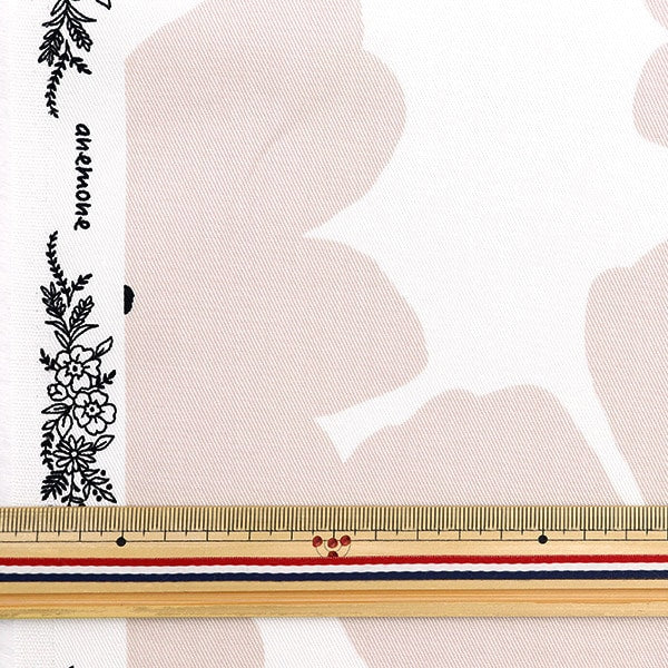 [From quantity 5] Fabric "Twill Anemone Garden Powder Pink TWFLANE-PK"