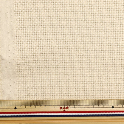 Embroidery Fabric "PuriCut Cloth Lamejava Cross 55 14 Counts 55 Natural Beige x Gold 225525] Lecien Lecien COSMO Cosmo