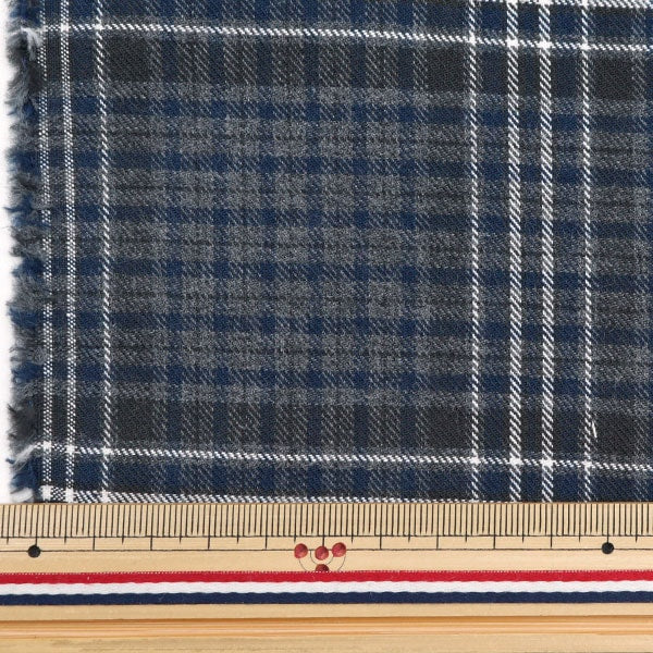 [From quantity 5] Fabric "Brushed melange check 11th color SH2098K-11"