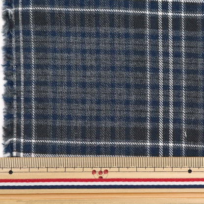 [From quantity 5] Fabric "Brushed melange check 11th color SH2098K-11"