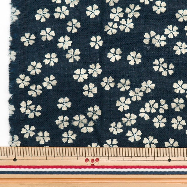 [From quantity 5] Fabric "Mura thread Cross single-colored Japanese-toned pattern Sakura 88223-1-1"