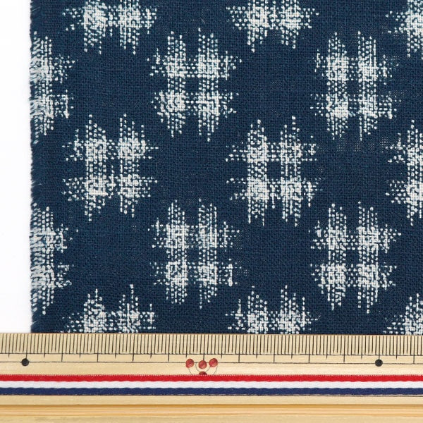 [From quantity 5] Fabric "Mura thread Cross single color monetary pattern Ichi Kasuri 882223-8-1"