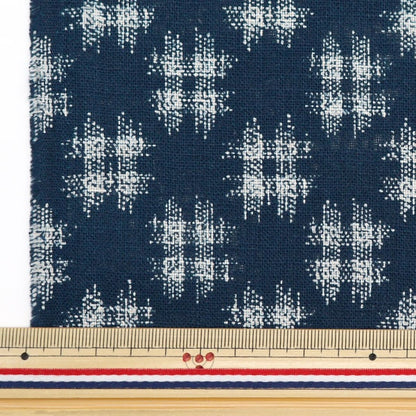 [From quantity 5] Fabric "Mura thread Cross single color monetary pattern Ichi Kasuri 882223-8-1"