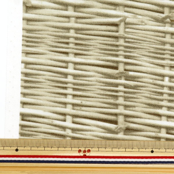 [From quantity 5] Fabric 『Oxford Basket pattern beige gray OXSBA-LBEGR "