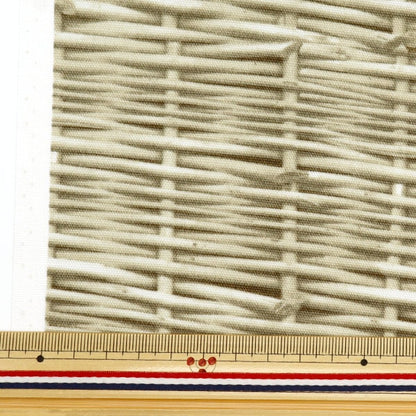 [From quantity 5] Fabric 『Oxford Basket pattern beige gray OXSBA-LBEGR "