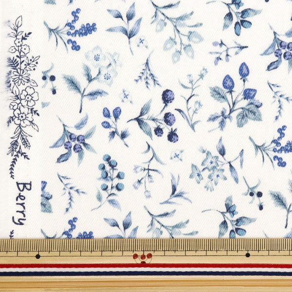 [From quantity 5] Fabric "Twill Berry Garden Blue Navy TWBEG-BLNV"