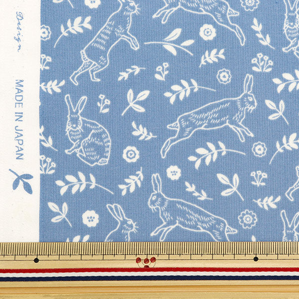 [From quantity 5] Fabric 『Scare Print Rabbit Field Dusty SQRABO-DUBL]