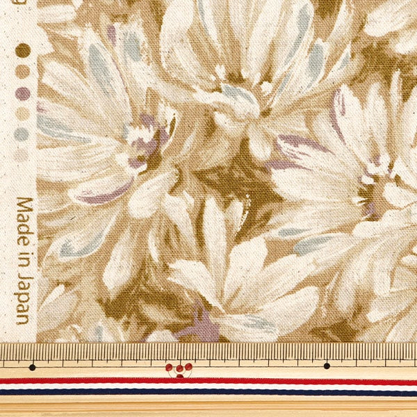 [From quantity 5] Fabric "Cotton hemp canvas nova oil painting touch flower yellow NCLC-NYE" KOKKA
