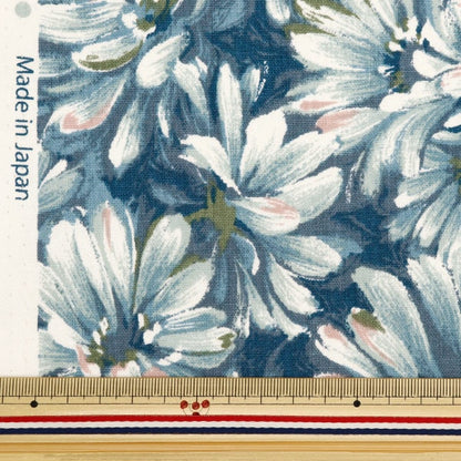[From quantity 5] Fabric "Cotton hemp canvas nova oil painting touch flower blue NCLC-BL" KOKKA