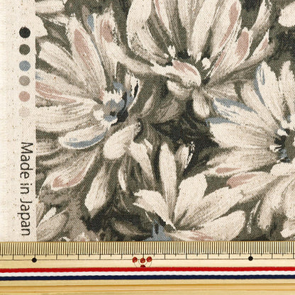 [From quantity 5] Fabric "Cotton hemp canvas nova oil picture touch flower charcoal NCLC-NCH" KOKKA
