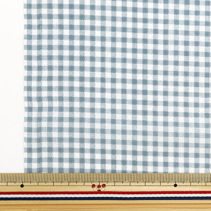[From quantity 5] Fabric "TC Broad Check Blue Green Not-Ches-C"