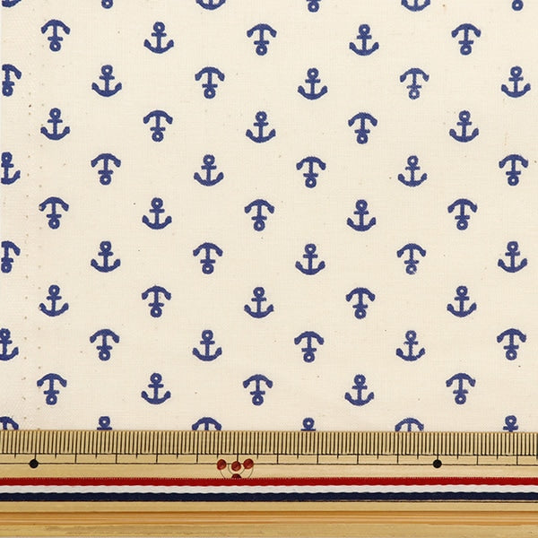 [From quantity 5] Fabric 『Sheeting Anchor Natural No-Anch-A]