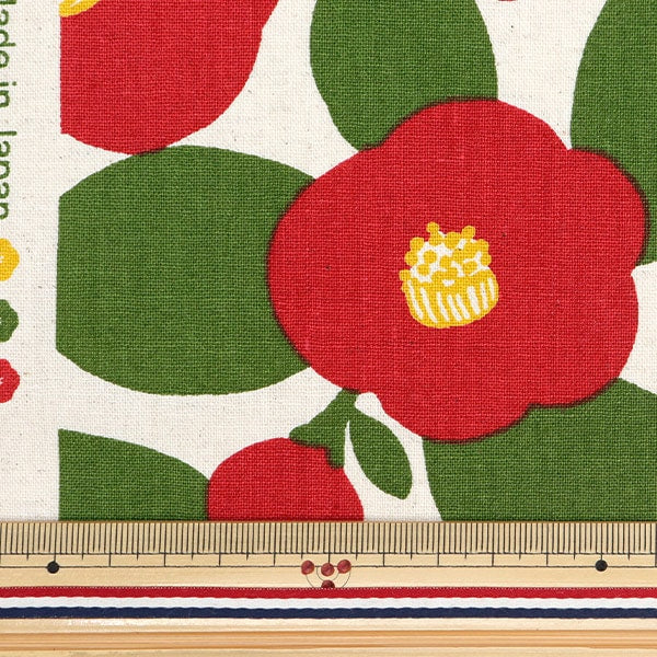 [From quantity 5] Fabric "Cotton hin canvas Tsubaki red Clccam-RE"