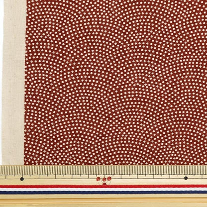 [From quantity 5] Fabric 『Sheeting Japanese tone shark Komon red 88222-10-6]