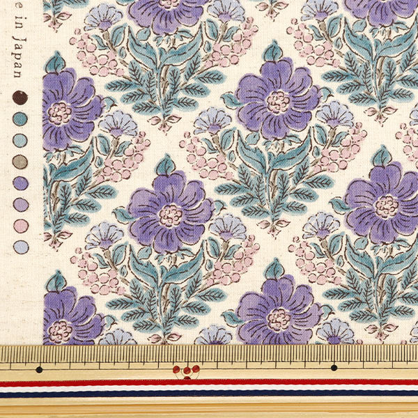 [From quantity 5] Fabric "Cotton linenSheeting Posey Botanical Bouquet pattern C yGA-69060-2C] KOKKA