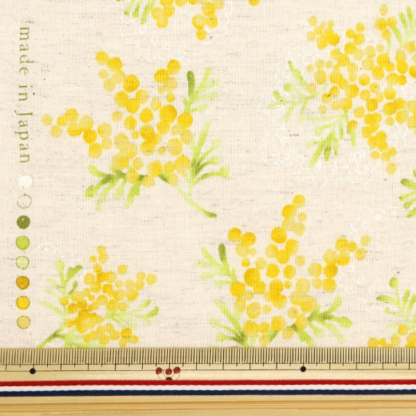 [From quantity 5] Fabric "Cotton linenSheeting MIMOZA Bouquet pattern a YKA-19040-1A] KOKKA
