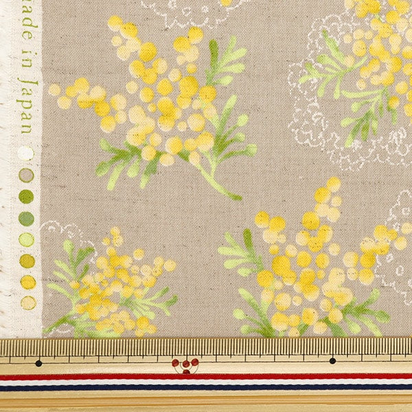 [From quantity 5] Fabric "Cotton linenSheeting MIMOZA Bouquet pattern b yka-19040-1B] KOKKA