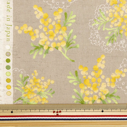 [From quantity 5] Fabric "Cotton linenSheeting MIMOZA Bouquet pattern b yka-19040-1B] KOKKA