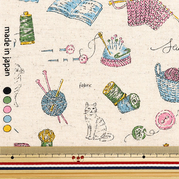 [From quantity 5] Fabric "Cotton hemp canvas sewing gardens Multi CLCASEW-MIX"