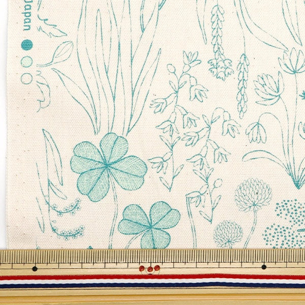 [From quantity 5] Fabric 『Oxford Plant pattern natural green OXCDPL-NAGR "