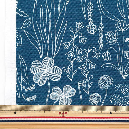 [From quantity 5] Fabric 『Oxford Plant pattern navy OXCDPL-NV]