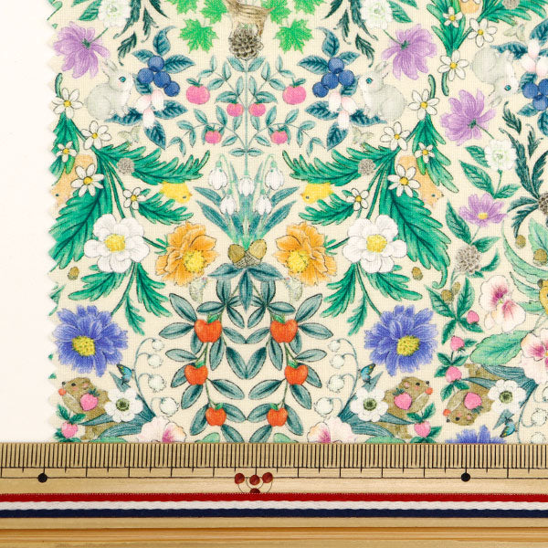 [From quantity 5] Fabric "60 Loan Digital Print 22fabric Flower Garden Off White DP-4435-1A"