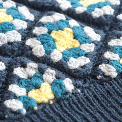 Knitting kit "AMOTTO Granny Square Kids Sweater Kit Navy" Sawada Sawada