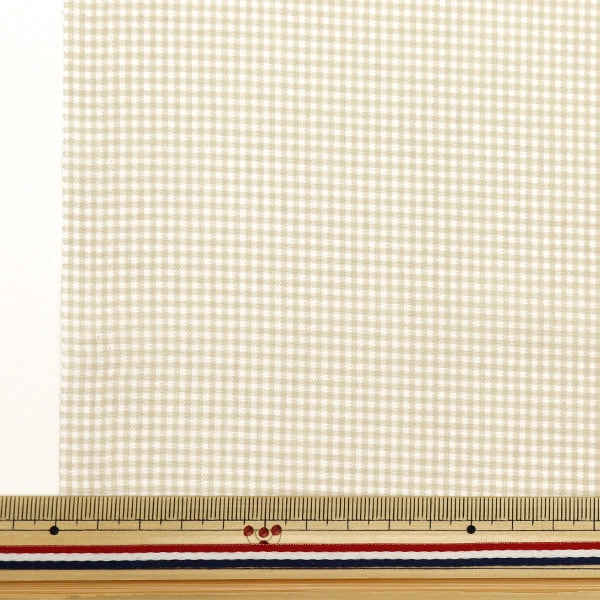 [From quantity 5] Fabric "TC Broad Check Beige Not-CHEXS-A"