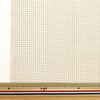[From quantity 5] Fabric "TC Broad Check Beige Not-CHEXS-A"
