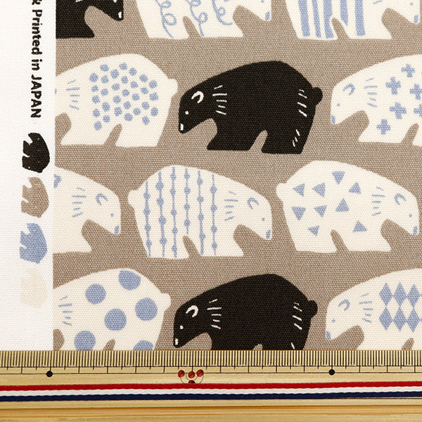 [來自數量5] 織物 『牛津布 Kuma Pattern Light Beige OX35902-2B]