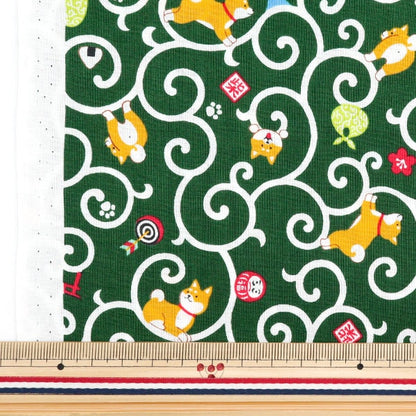 [From quantity 5] Fabric 『Scare Print Green SQ35404-2A from Shibo