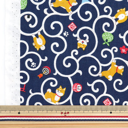 [From quantity 5] Fabric 『Scare Print Navy SQ35404-2C from Shibo