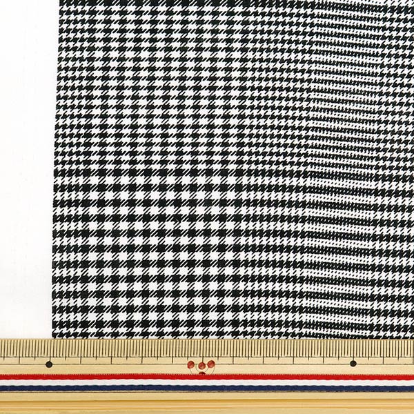 [From quantity 5] Fabric 『Scare Print Glen Check Black SQGLCE-BK]