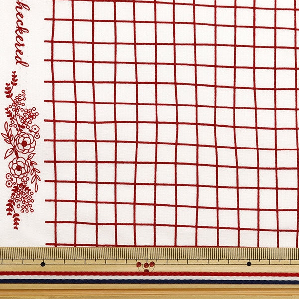 [From quantity 5] Fabric 『Scare Print Window Pen Red SQWIPE-RE]