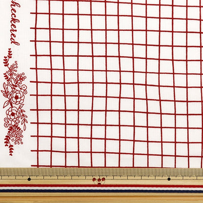 [From quantity 5] Fabric 『Scare Print Window Pen Red SQWIPE-RE]