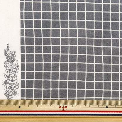 [From quantity 5] Fabric 『Scare Print Window Pen Gray Base SQWIPE-GRY]