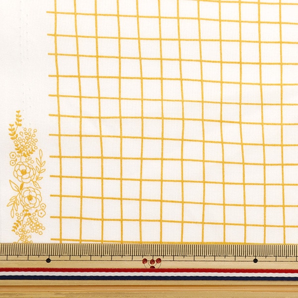 [From quantity 5] Fabric 『Scare Print Window Pen Yellow SQWIPE-YE]