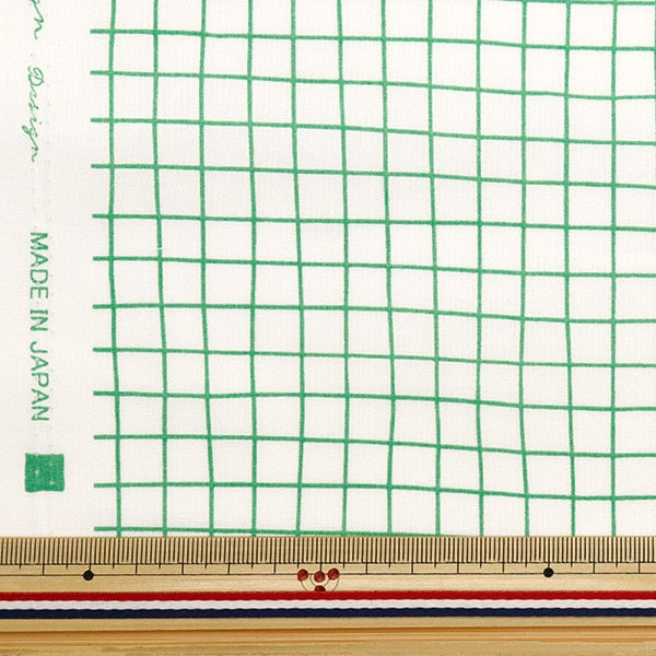 [From quantity 5] Fabric 『Scare Print Window Pen Green SQWIPE-GRN]
