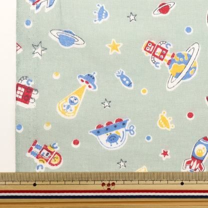 [From quantity 5] Fabric 『Scare Print Space Robot Gray AP4680-4D]