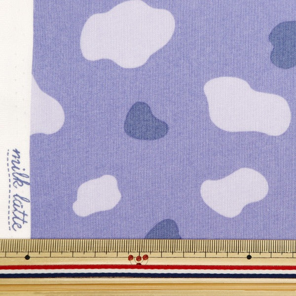 [From quantity 5] Fabric 『Sheeting Milk Latte Mou Blue MLJS-08B]