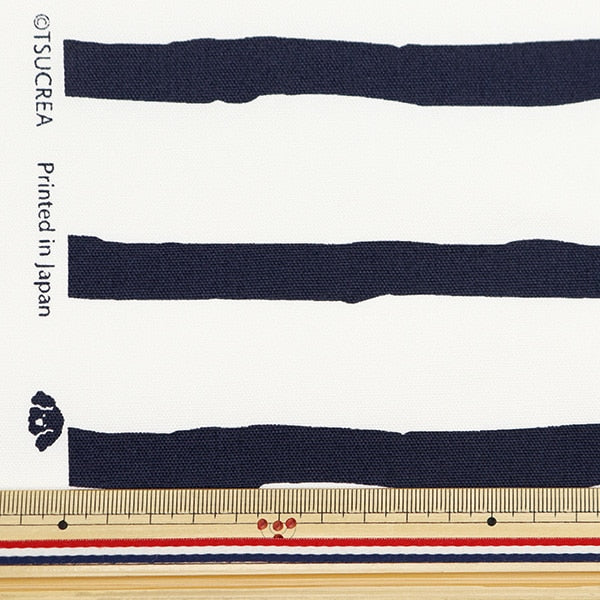 [From quantity 5] Fabric 『Water repellentOxford uni_9 Ruffborder Night Blue Unfo-02D]