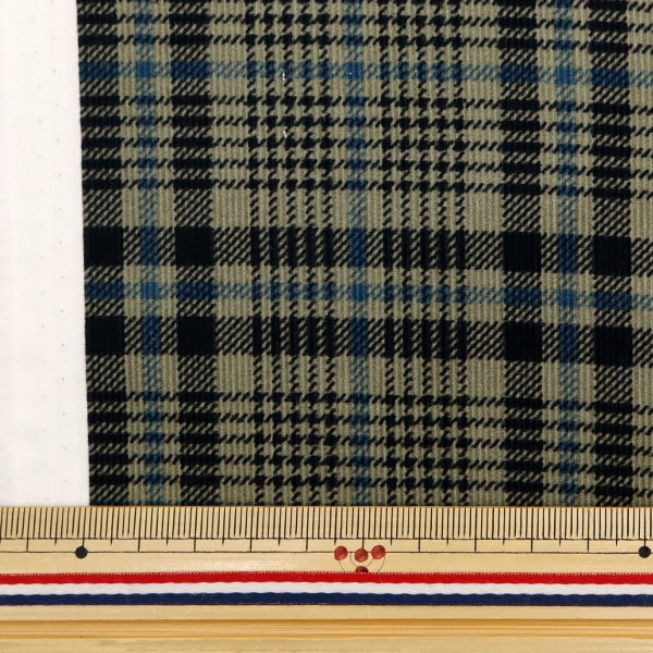 [From quantity 5] Fabric "Shirt Call Ten Print Check Pattern Khaki x Black AP35403-2F"