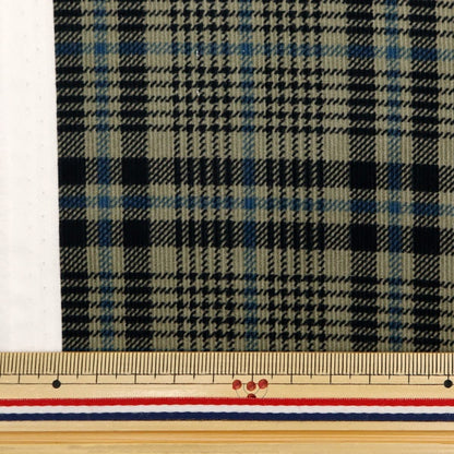 [From quantity 5] Fabric "Shirt Call Ten Print Check Pattern Khaki x Black AP35403-2F"