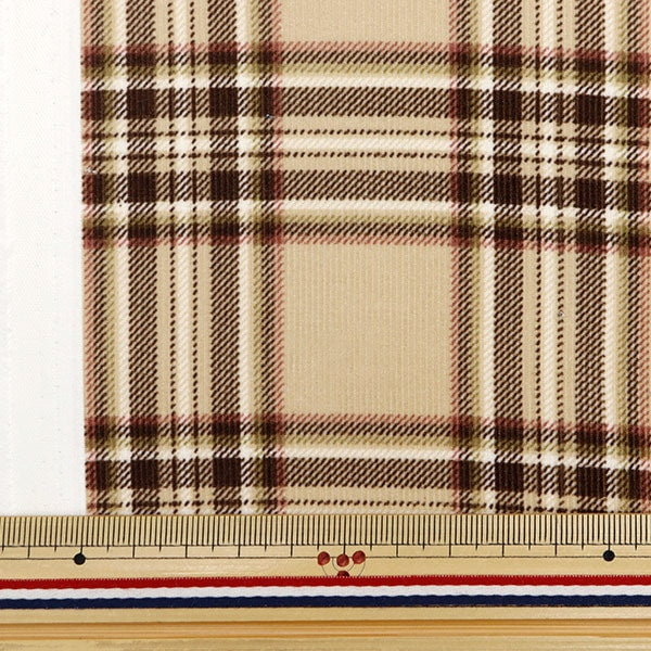 [From quantity 5] Fabric "Shirt Call Ten Print Check Pattern Beige AP35403-3A"